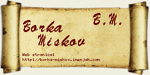 Borka Miškov vizit kartica